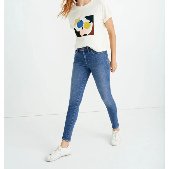 Madewell 9" Mid-Rise Skinny Jeans Pearson Wash Sz 28 Stretch Ankle 25" Inseam - Picture 1 of 11